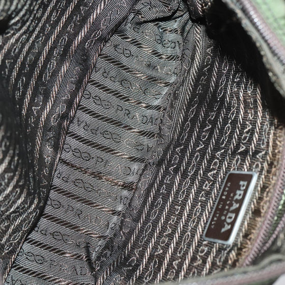 PRADA Shoulder Bag Nylon Patent 4 Set Pink Beige Navy Auth 151978