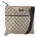 GUCCI GG Supreme Shoulder Bag PVC Beige Silver 141626 Auth 151979-1