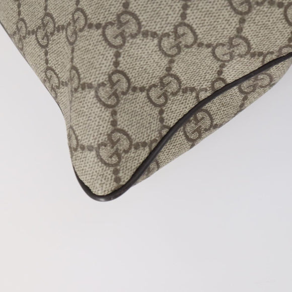 GUCCI GG Supreme Shoulder Bag PVC Beige Silver 141626 Auth 151979