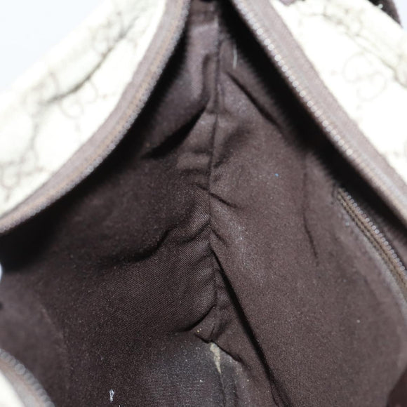 GUCCI GG Supreme Shoulder Bag PVC Beige Silver 141626 Auth 151979