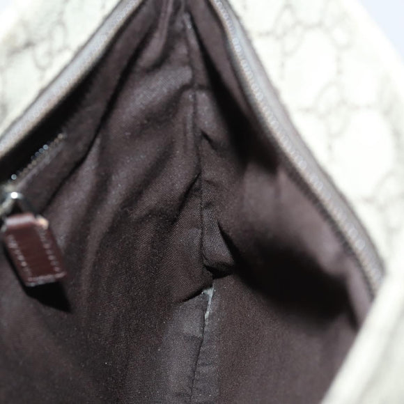 GUCCI GG Supreme Shoulder Bag PVC Beige Silver 141626 Auth 151979