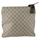 GUCCI GG Supreme Shoulder Bag PVC Beige Silver 141626 Auth 151979-3