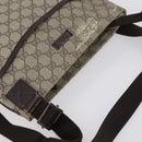 GUCCI GG Supreme Shoulder Bag PVC Beige Silver 141626 Auth 151979-6