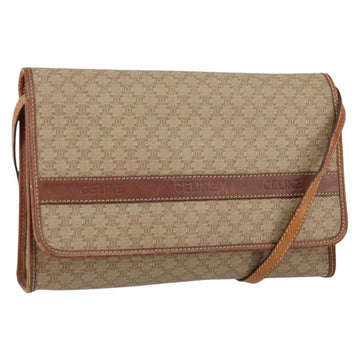 CELINE Macadam Canvas Shoulder Bag PVC Beige Auth 151980