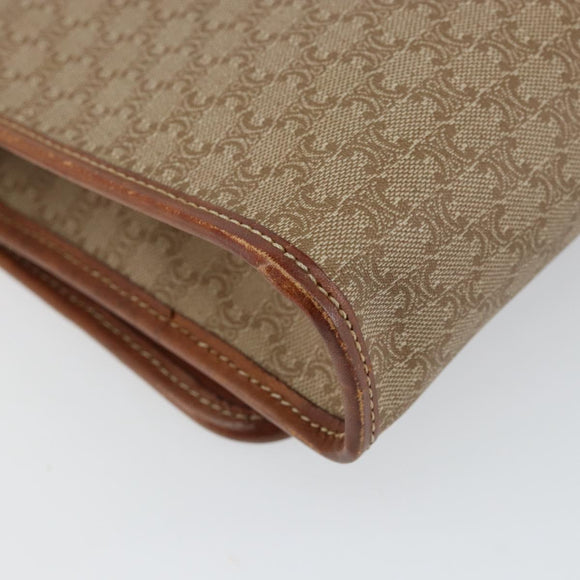 CELINE Macadam Canvas Shoulder Bag PVC Beige Auth 151980