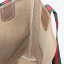 GUCCI GG Supreme Web Sherry Line Tote Bag PVC Beige 39 02 003 Auth 151982-18