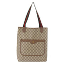 GUCCI GG Supreme Web Sherry Line Tote Bag PVC Beige 39 02 003 Auth 151982-13