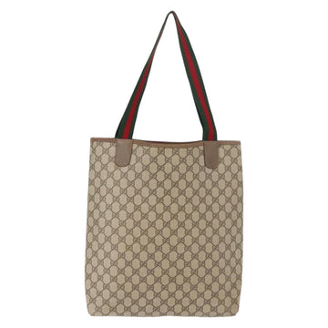 GUCCI GG Supreme Web Sherry Line Tote Bag PVC Beige 39 02 003 Auth 151982 - 0