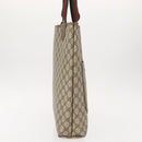 GUCCI GG Supreme Web Sherry Line Tote Bag PVC Beige 39 02 003 Auth 151982-4