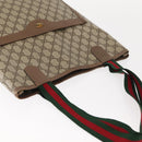 GUCCI GG Supreme Web Sherry Line Tote Bag PVC Beige 39 02 003 Auth 151982-6