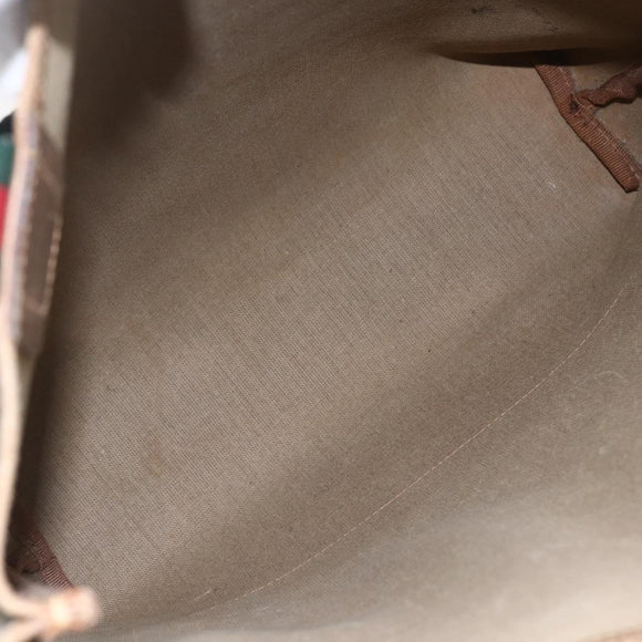 GUCCI GG Supreme Web Sherry Line Tote Bag PVC Beige 40 02 003 Auth 151983