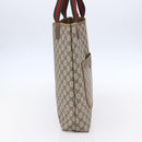 GUCCI GG Supreme Web Sherry Line Tote Bag PVC Beige 40 02 003 Auth 151983-4