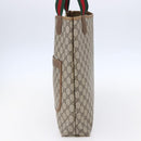 GUCCI GG Supreme Web Sherry Line Tote Bag PVC Beige 40 02 003 Auth 151983-5