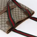 GUCCI GG Supreme Web Sherry Line Tote Bag PVC Beige 40 02 003 Auth 151983-6