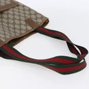 GUCCI GG Supreme Web Sherry Line Tote Bag PVC Beige 40 02 003 Auth 151983-7