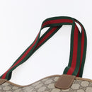 GUCCI GG Supreme Web Sherry Line Tote Bag PVC Beige 40 02 003 Auth 151983-8