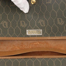 Christian Dior Honeycomb Canvas Shoulder Bag PVC Khaki Gold Auth 151985-19