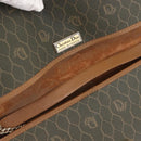 Christian Dior Honeycomb Canvas Shoulder Bag PVC Khaki Gold Auth 151985-10