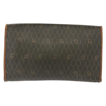 Christian Dior Honeycomb Canvas Shoulder Bag PVC Khaki Gold Auth 151985 - 0