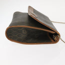 Christian Dior Honeycomb Canvas Shoulder Bag PVC Khaki Gold Auth 151985-3