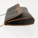 Christian Dior Honeycomb Canvas Shoulder Bag PVC Khaki Gold Auth 151985-4