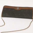 Christian Dior Honeycomb Canvas Shoulder Bag PVC Khaki Gold Auth 151985-6