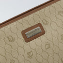 Christian Dior Honeycomb Canvas Clutch Bag PVC Beige Gold Auth 151989-12