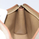 Christian Dior Honeycomb Canvas Clutch Bag PVC Beige Gold Auth 151989-17