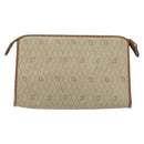 Christian Dior Honeycomb Canvas Clutch Bag PVC Beige Gold Auth 151989-3