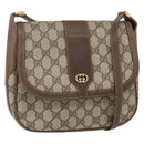 GUCCI GG Supreme Shoulder Bag PVC Beige Gold Auth 151990-1