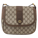 GUCCI GG Supreme Shoulder Bag PVC Beige Gold Auth 151990-13