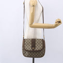GUCCI GG Supreme Shoulder Bag PVC Beige Gold Auth 151990-21