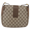 GUCCI GG Supreme Shoulder Bag PVC Beige Gold Auth 151990-2