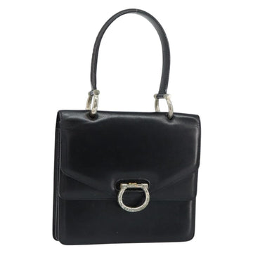 CELINE Hand Bag Leather Black Silver Auth 151991