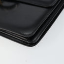 CELINE Hand Bag Leather Black Silver Auth 151991-10