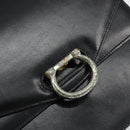 CELINE Hand Bag Leather Black Silver Auth 151991-14