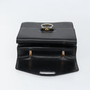 CELINE Hand Bag Leather Black Silver Auth 151991-15