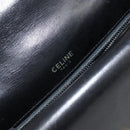 CELINE Hand Bag Leather Black Silver Auth 151991-16