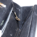 CELINE Hand Bag Leather Black Silver Auth 151991-18