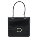 CELINE Hand Bag Leather Black Silver Auth 151991-2