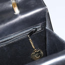CELINE Hand Bag Leather Black Silver Auth 151991-20