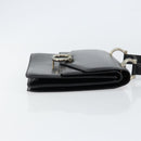 CELINE Hand Bag Leather Black Silver Auth 151991-4