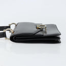 CELINE Hand Bag Leather Black Silver Auth 151991-5