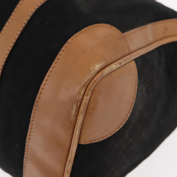 GUCCI Micro GG Canvas Boston Bag Black Gold Auth 151992