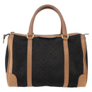 GUCCI Micro GG Canvas Boston Bag Black Gold Auth 151992-2