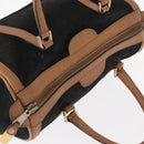 GUCCI Micro GG Canvas Boston Bag Black Gold Auth 151992-6