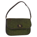 Christian Dior Shoulder Bag Nylon Khaki Gold Auth 151997-1