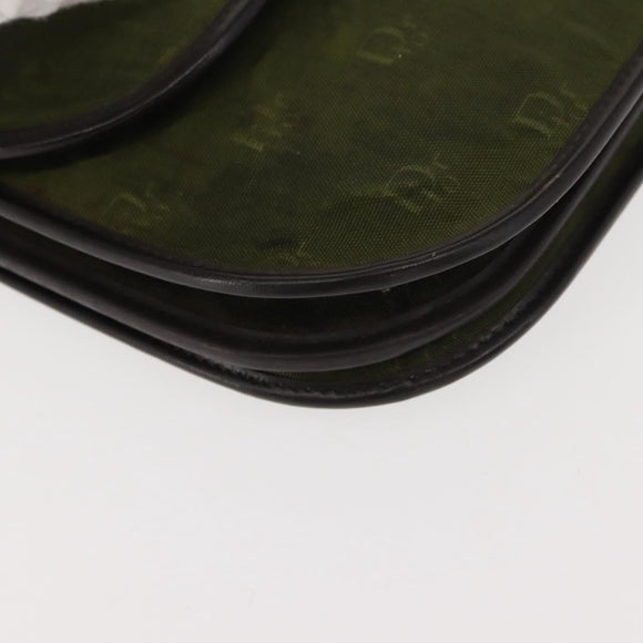 Christian Dior Shoulder Bag Nylon Khaki Gold Auth 151997