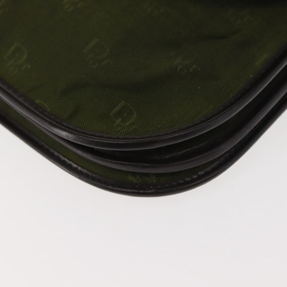 Christian Dior Shoulder Bag Nylon Khaki Gold Auth 151997