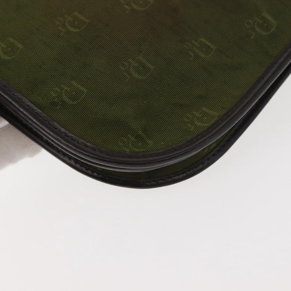 Christian Dior Shoulder Bag Nylon Khaki Gold Auth 151997